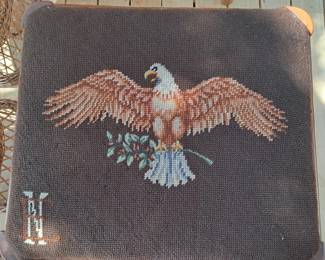 Vintage Needlepoint Stool Detail