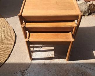MCM Teak Nesting Tables Top
