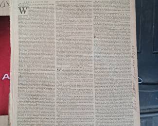 18c PA Newspaper front