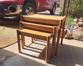 MCM Teak Nesting Tables Side
