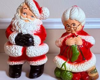 Mr. & Mrs. Claus Ceramic Figurines
