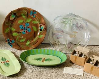 Platters and napkin rings