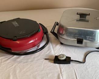 George Foreman grilling machine with griddle