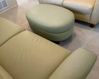 Leather sofa, loveseat and ottoman