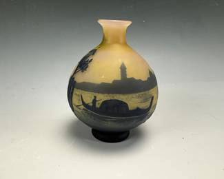 Lot #187. DeVez "Venetian" cameo glass vase