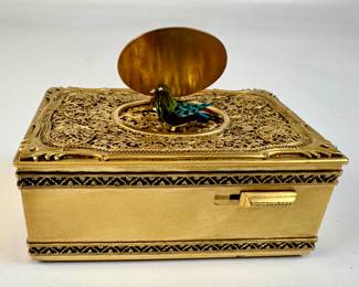 Lot # 94A Gilt bronze "Singing Bird" box