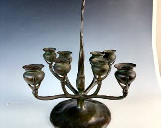Lot # 125 Tiffany Studios 8 Arm Candelabra