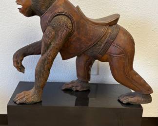 Lot # 179 Rare wood carved carousel Monkey