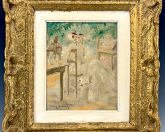 Lot # 153 Original Louis Icart oil painting "Young Woman Sitting" Fully guaranteed