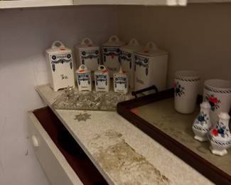 Antique Blue and white cannister set