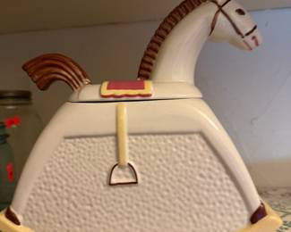 Rocking horse cookie jar