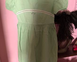 Vintage Green Linen Girls dress