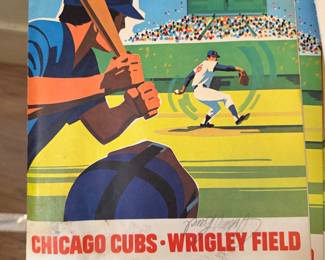 Official Program Chicago Cubs with Johnny Bench Signature