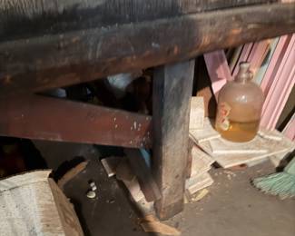 Side of Primitive work bench
