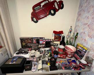 Dale Earnhardt Sr. & Jr. Items; Stretched Neck Glass Soda Bottles