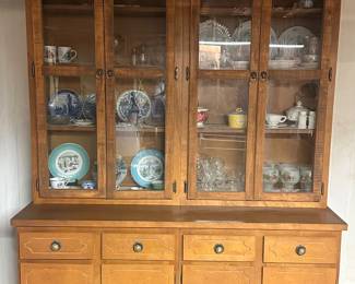 Breakfront China Cabinet 2pc