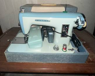MCM Brother Blue/ Green Sewing Machine and Case