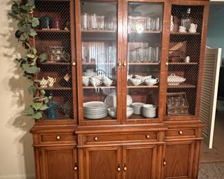 Beautiful Breakfront 2pc China Cabinet
