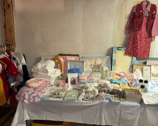 Vintage 56+ Years Old Baby Items- Blankets, Cloth Diapers, Clothes, Bottles