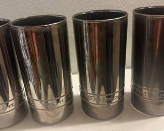 Snap- On Tools Glass Drinking Glasses Chrome Socket Tumblers 7/16