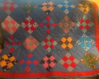 Handmade Patchwork Quilt **Many other patchwork quilts , embroidered quilts and afghans will be for sale as well**