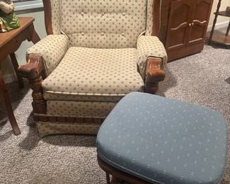 Broyhill Beige Chair; Rocking Ottoman