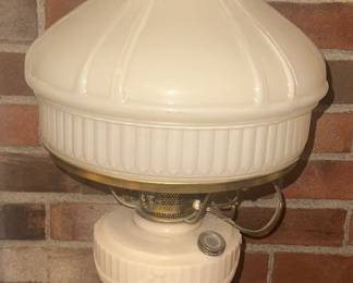 Electrified Aladdin Alacite Glass Lincoln Drape Oil Lamp Milk Glass
