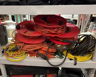 2098  Extension Cords, Power Strip, Shop Light 