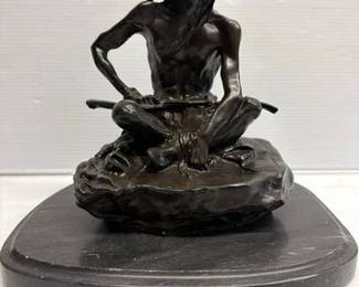 8144  Charles Marion Russell Watcher of the Plains Bronze Sculpture 