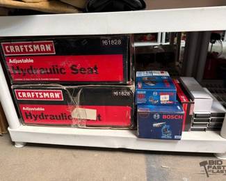 2210  2 Craftsman Hydraulic Seats, Craftsman 22K GoldPlated Wrench Set, Bosch Palm Edge Router with Batteries, Craftsman Commemorative Pin Sets 