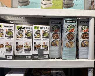 8062  3 Green Pan 5qt Saute Pans and 3 Tramontina 7pc AllinOne Plus Pan Sets 