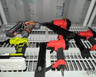 2830  4 Air Nailers and Air Pump 