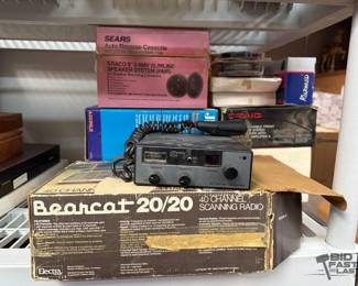 2366  Sears Radio with Speaker System, CB Radio, Bearcat 2020 Scanning Radio 