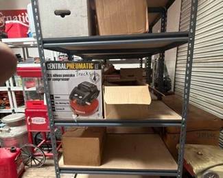 2166  3 Metal Shelving Racks with Magazine 