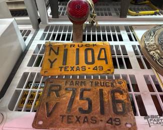 2304  2 Farm Truck License Plates 