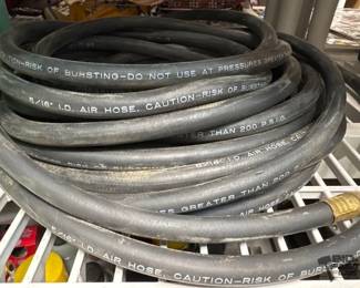 2218  516 Air Hose, Sears Paint Guns, And Green Bucket 