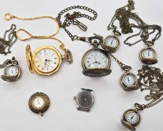 1158  10 Pocket Watches  Watch Parts 