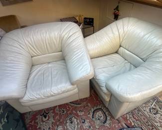Armchair white leather 2 available