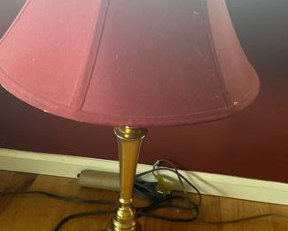 Table lamp with red shade