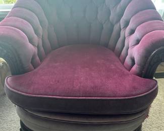 Oversized tufted velvet side chair