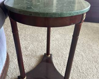 Bombay empire-style side table with green marble top