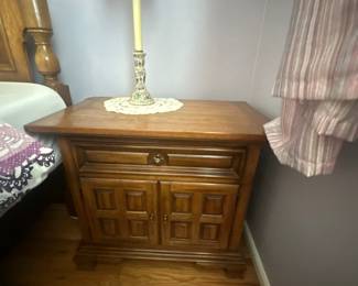 Nightstand with table lamp