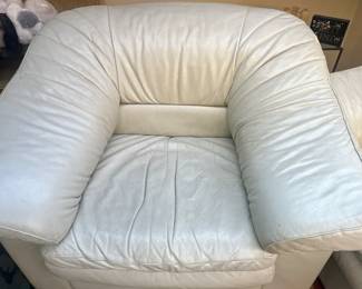 Armchair white leather