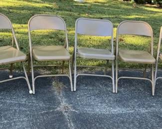 Vintage 9 Metal Folding Chairs