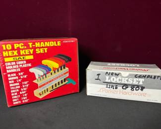 10 Piece THandle Hex Key Set And New In Box Lock Set