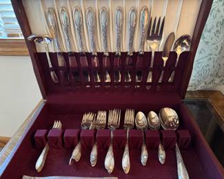 Oneida community sterling silver flatware set