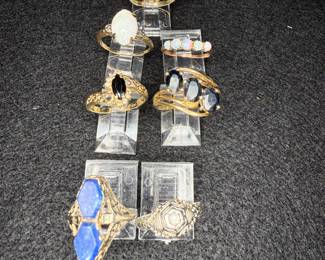Selection of rings, some gold