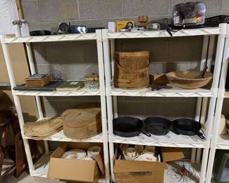 Cast-iron pans, China set, kitchen primitive