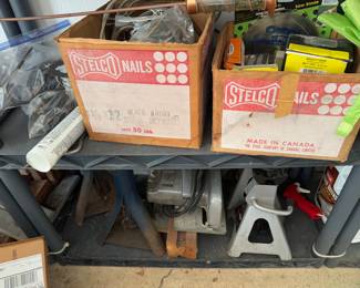 Tools, garage items, jack stands