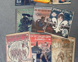 Sheet music, wartime pieces
